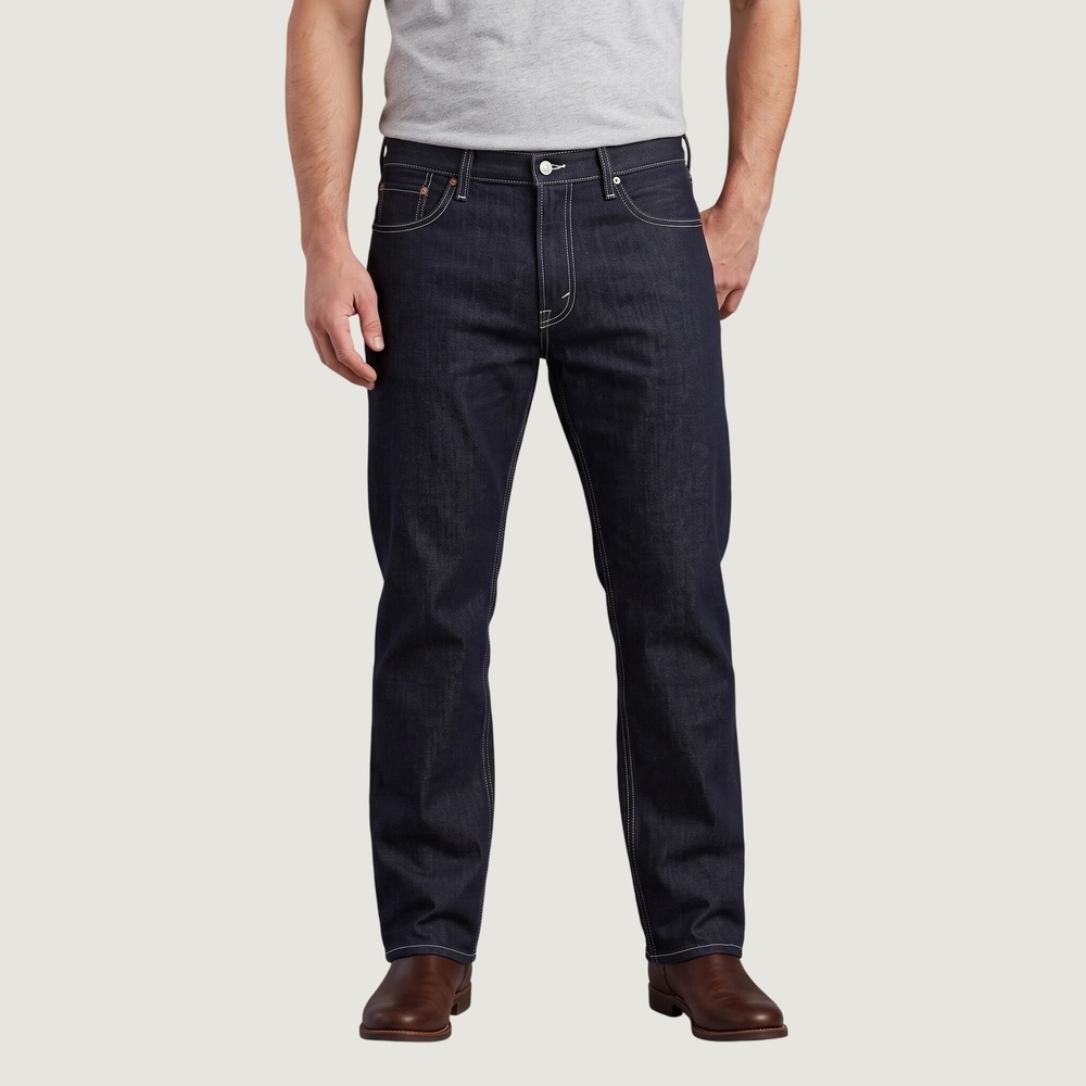 Levis 514 Straight Fit Jeans Mens 38x32 Dark Indigo NWT Contrast Stitch Denim